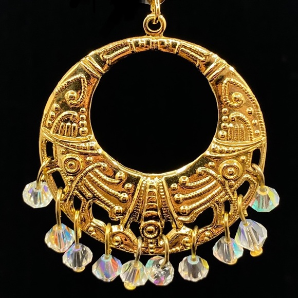 Vintage Linda Lundstrom Drop Crystal Stud Earrings - Picture 5 of 7